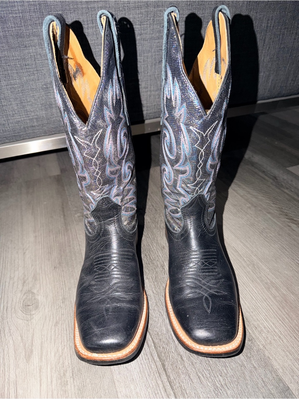 Boulet Black Women's Embroidered Western Cowboy Boots